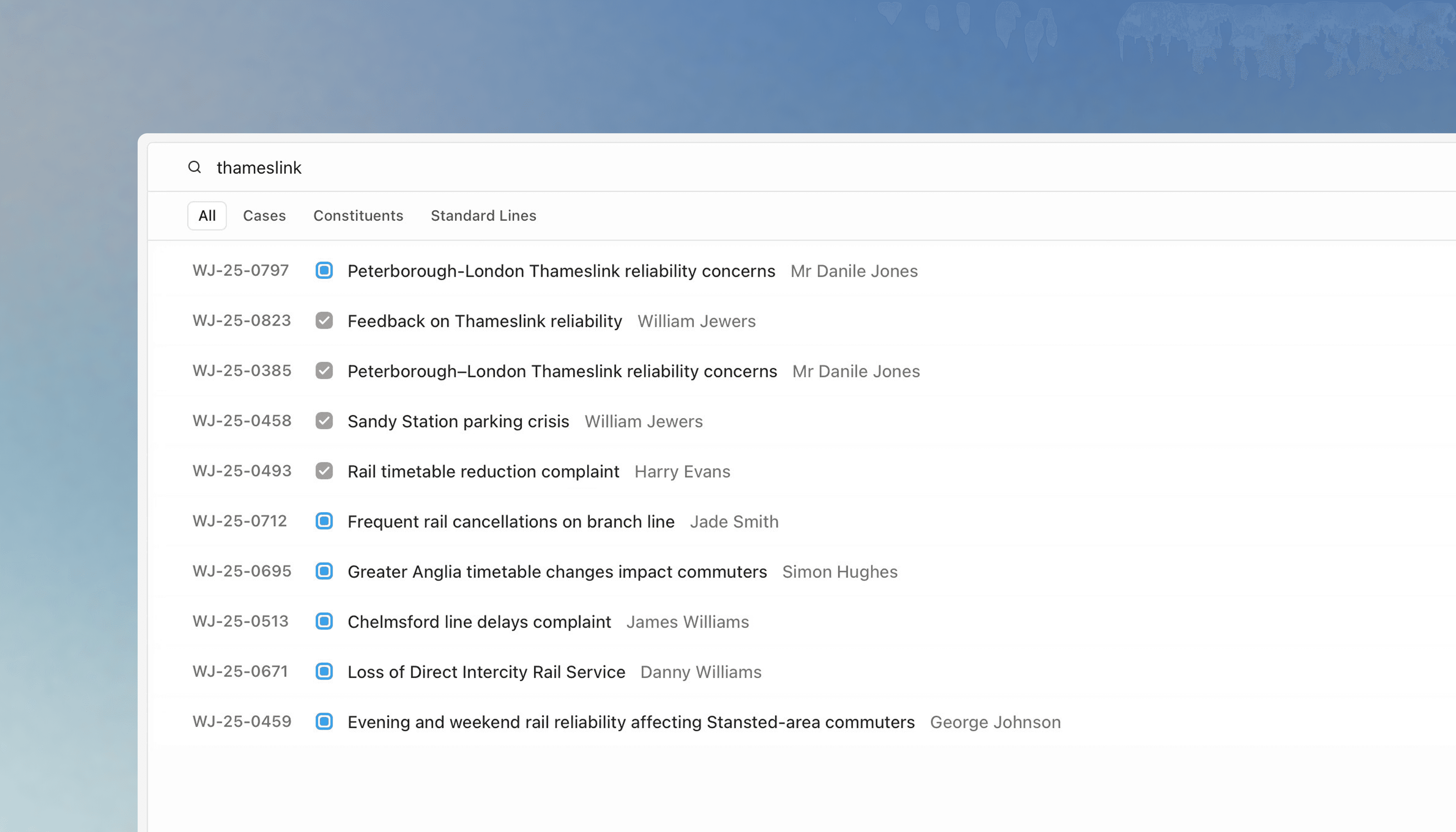 Screenshot of AI Search in ParlyReply